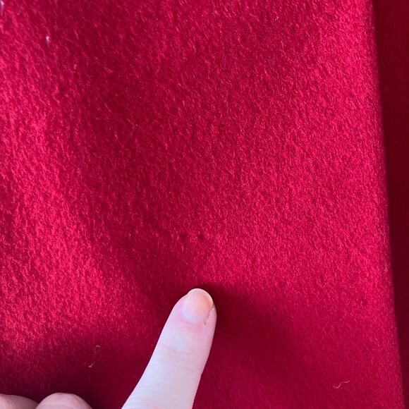 Vintage Penn Craft Red Wool Coat With Fur Collar, Size S/M - Picture 8 of 10